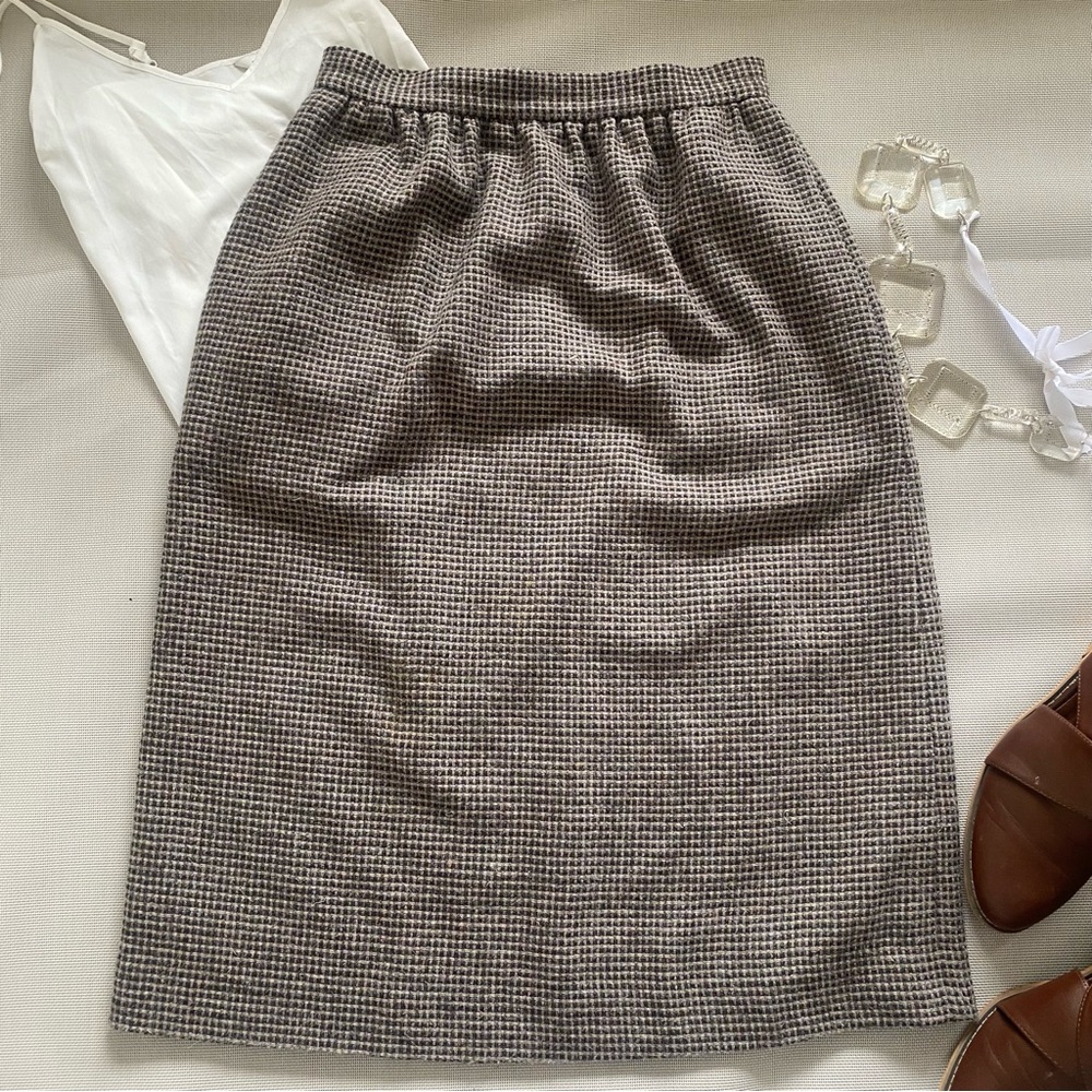 Vintage Wool Tweed Skirt Cottage Core Lined Handmade